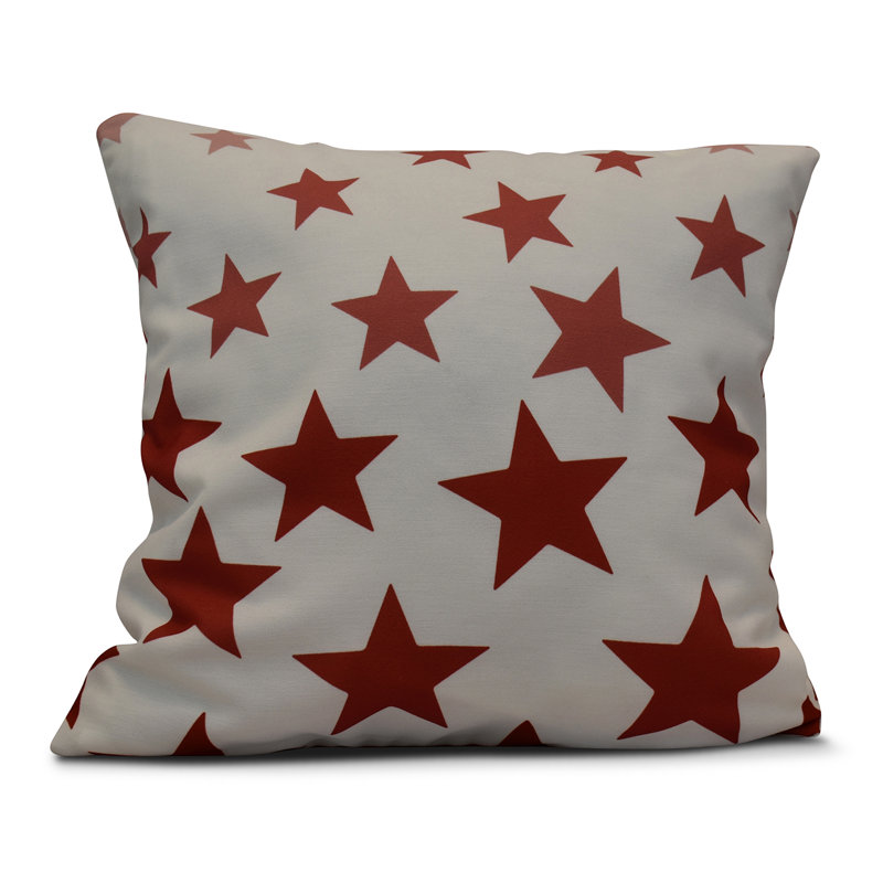 Housse et insert de coussin décoratif carré Funky Junky Stars, H 20 po x l 20 po, Rouge