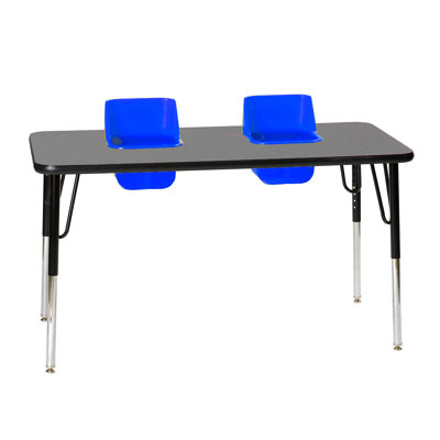Laminate Adjustable Rectangle 2 Students Activity Table & Chairs