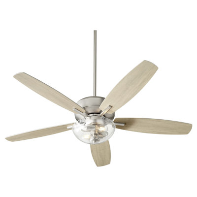 Breeze 52" Satin Nickel Transitional Ceiling Fan