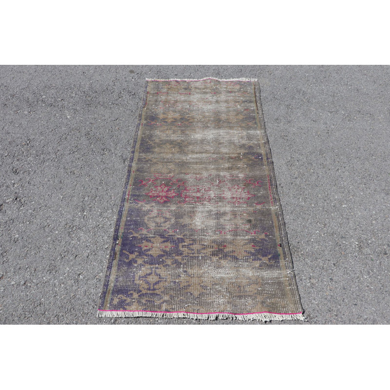 Tapis de couloir turc rétro tissé à la main avec un design bohémien idéal pour les couloirs et les petits espaces rehaussant la décoration intérieure unique