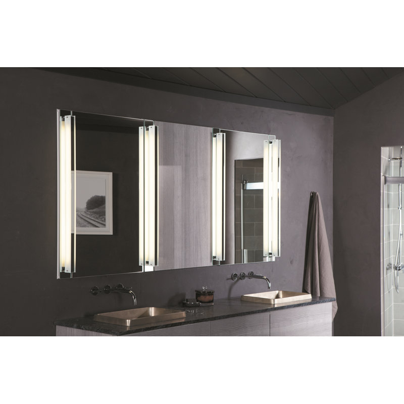 Candre 15.25" x 39.38" Recessed or Surface Mount Frameless Medicine Cabinet with 4 Adjustable Shelves