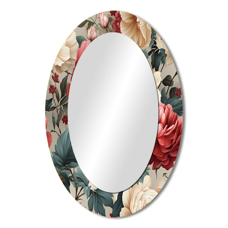 Sylvere - Miroir mural ovale traditionnel, H 36 po x l 24 po