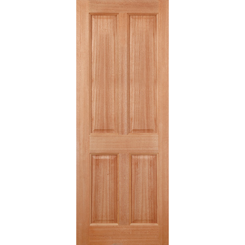 Colonial 4P Hardwood External Door, 198.1 cm H x 83.8 cm W x 4.4 cm D