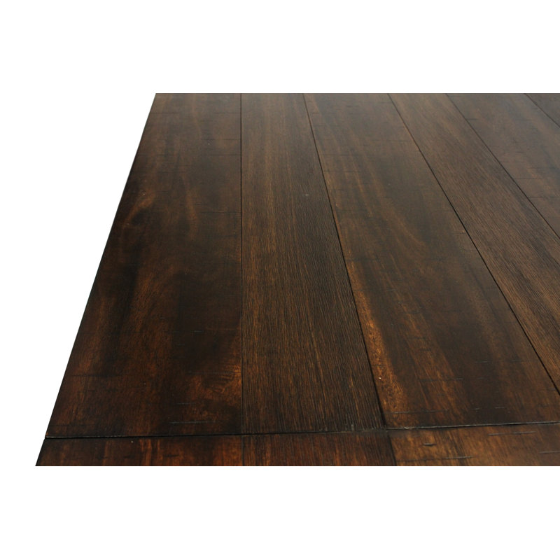 Table de salle à manger extensible Dale en bois d'acacia avec finition brun antique