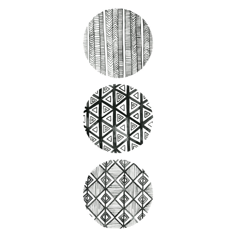 'Tribal Pattern III' by Grace Popp - Painting Print, 91cm H x 61cm W, Black Floater Framed