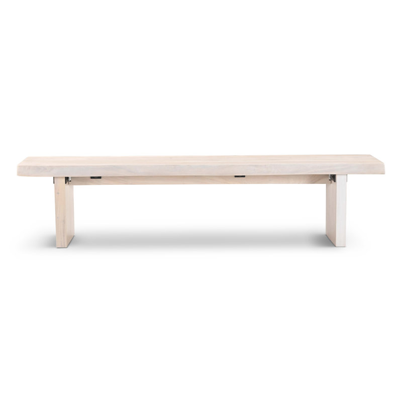 Banc Colin Kentley, H 18 po x l 78 po x P 15 po, Blanc délavé