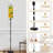 PeeNoke 68.5" Standing Floor Lamp Seamless Roaring Tigers Green Foliage Yellow Dimmable Metal Pole Lamp with Linen Lampshade LED Bulb Included