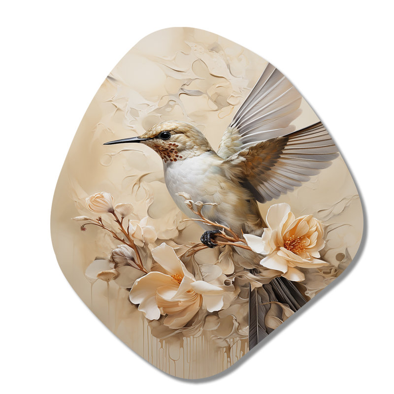 Denain - Décoration murale irrégulière en métal forme de nébuleuse colibri, H 28 po x l 25 po x P 1 po