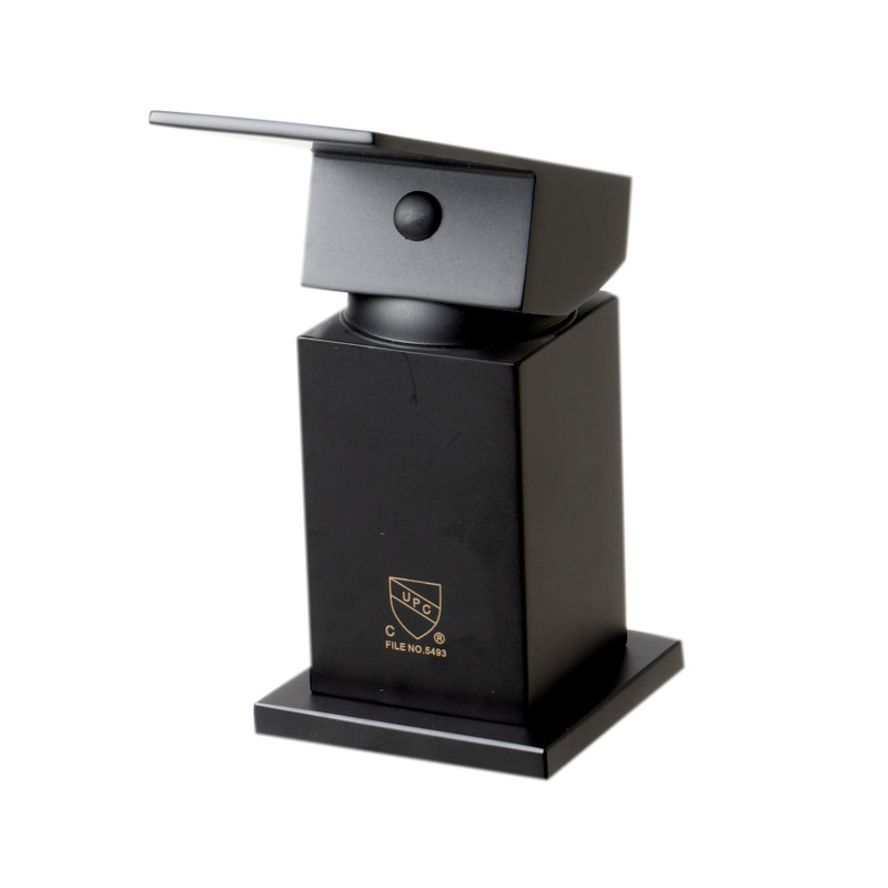 Black Matte Modern Deck Mounted Tub Filler with Handheld Shower