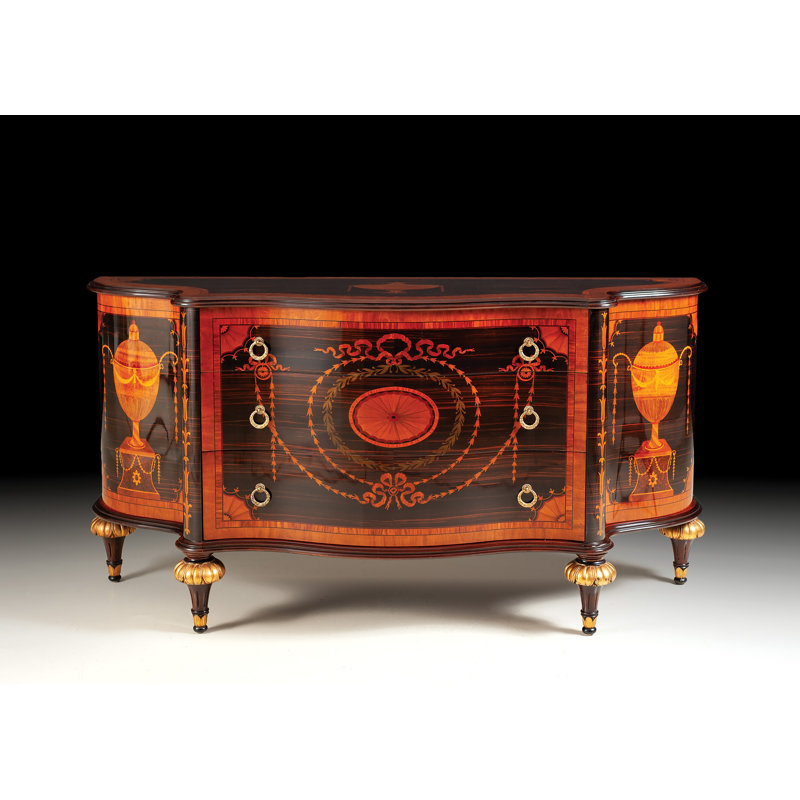 Buffet en bois acajou 3 tiroirs 78" wide