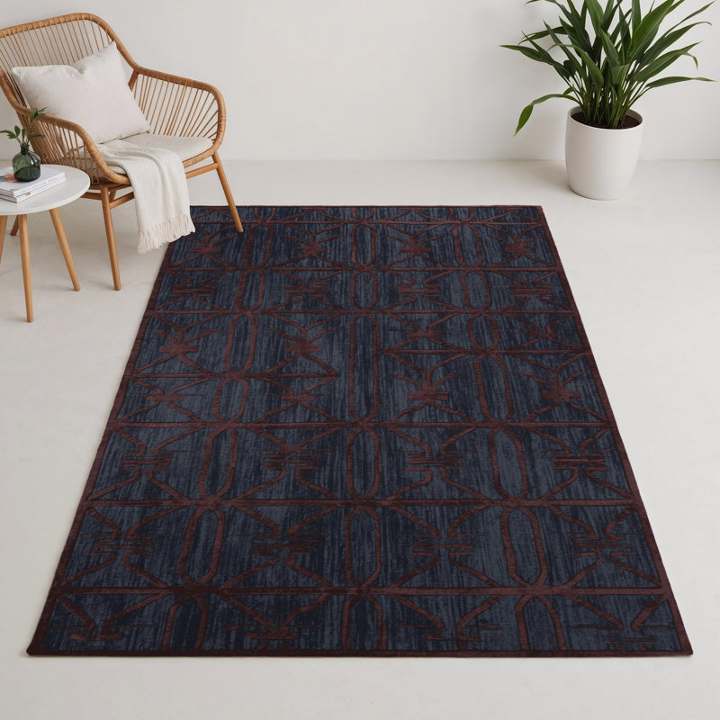 Tapis mauve intérieur et extérieur Trellis, Rectangulaire 3 pi x 5 pi