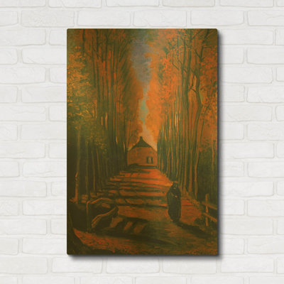 «Poplars In Autumn» par Vincent Van Gogh, art mural en métal doré, 24 po x 36 po