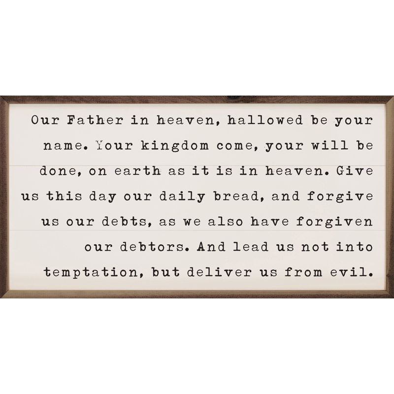 Lord's Prayer White, 12" H x 24" W