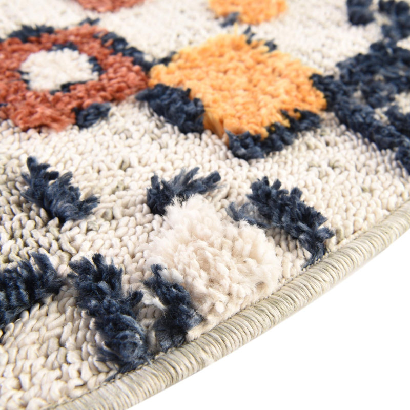 Gosnold Geometric Indoor Rug, Round 7'