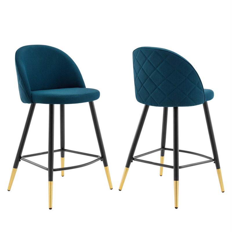 Tabourets de bar Cordial - ensemble de 2, Azure Fabric, Counter Stool (25" Seat Height)