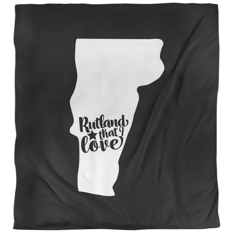 Housse de couette réversible simple rutland vermont love, Housse de couette pour grand lit, Noir, Microfibre