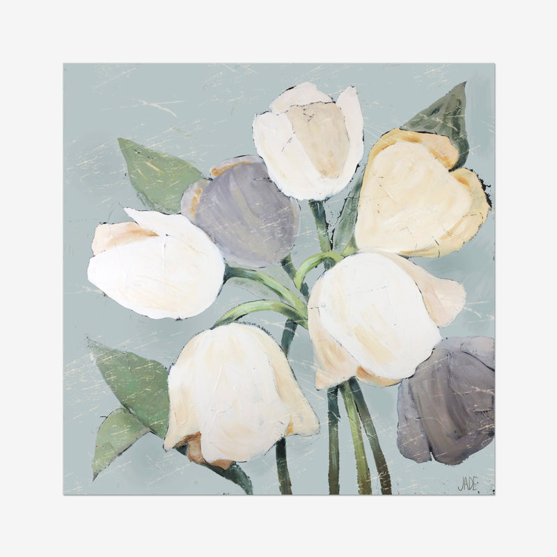 French Tulips I by Jade Reynolds - Painting, 51cm H x 51cm W, Paper Print