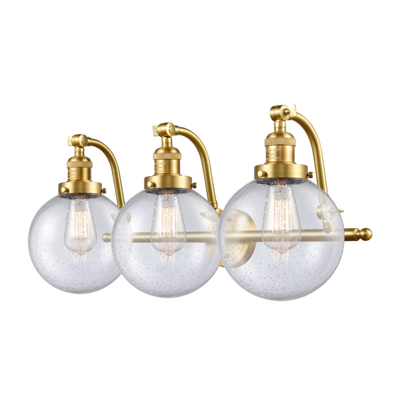 Éclairage de salle de bain à intensité variable 3 lumières Zarmayr, Ampoule incandescente rétro de 60 watts, Grainé