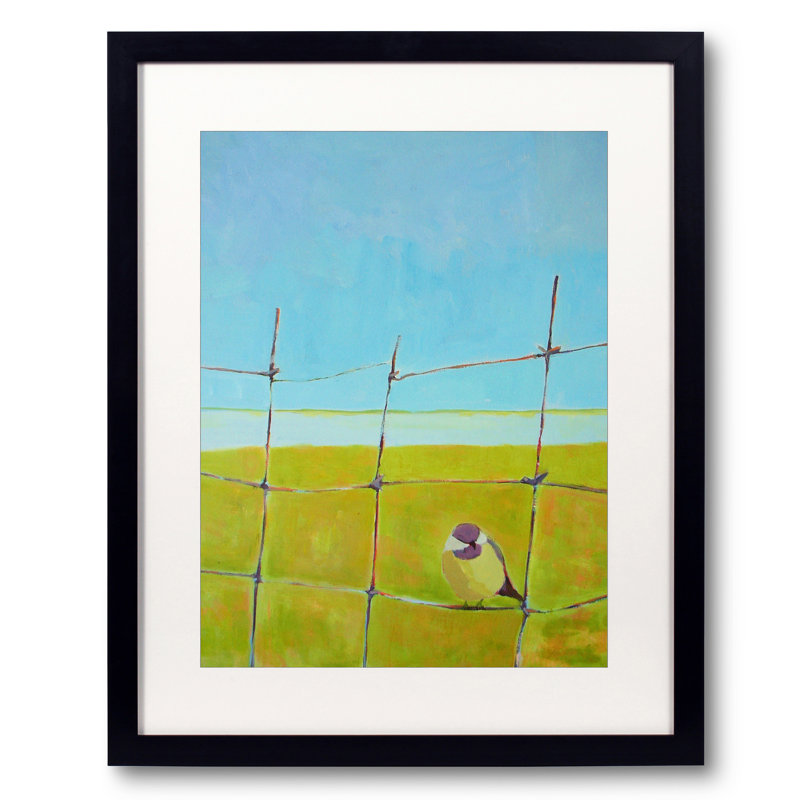 Bird on a Fence Framed Print