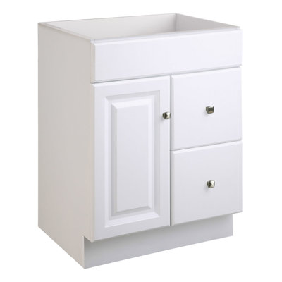 Wyndham 24 Inch Bathroom Vanity, Ready to Assemble, Solid Wood, White