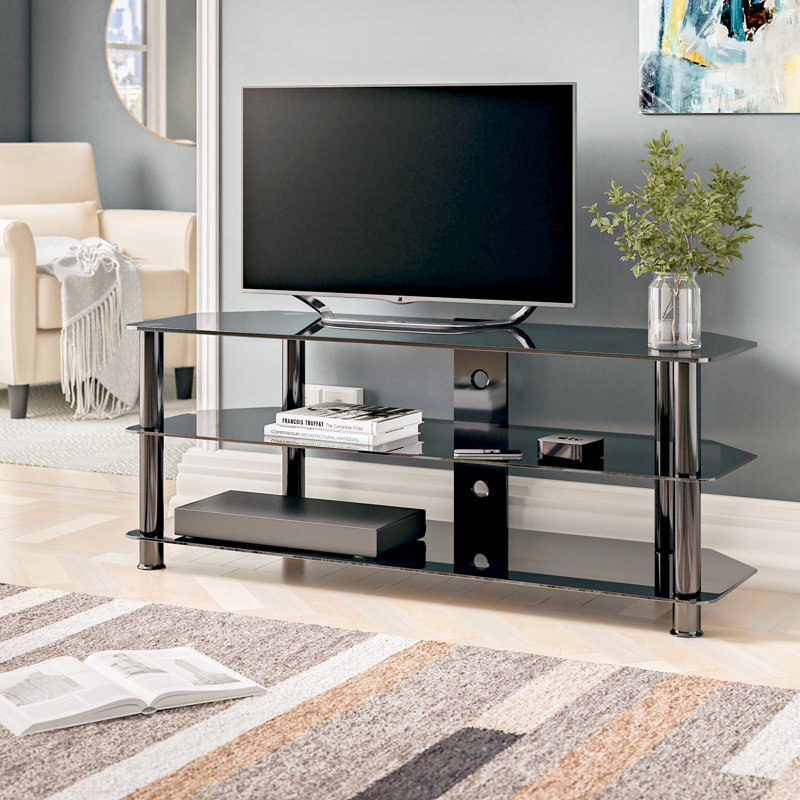 Byrge Unfinished TV Stand for TVs up to 60", Black