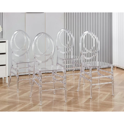 Wedding Chair,Dining Chair,Set Of 4,Plastic Seat