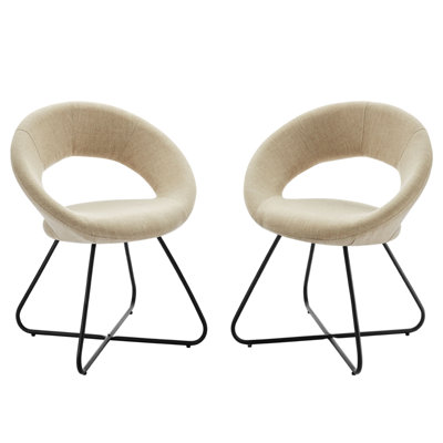 Modway Nouvelle Upholstered Fabric Dining Chair Set of 2