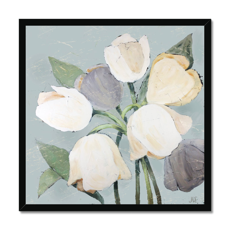 French Tulips I by Jade Reynolds - Painting, Black Framed Paper Print, 55cm H x 55cm W