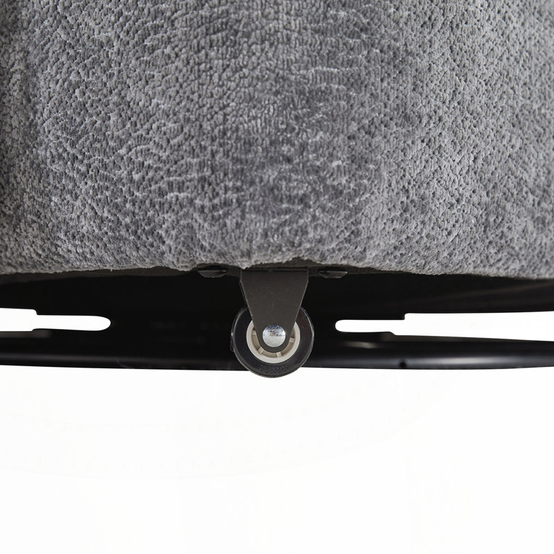 Fauteuil d'appoint pivotant surdimensionné rembourré avec repose-pieds, Tissu gris foncé