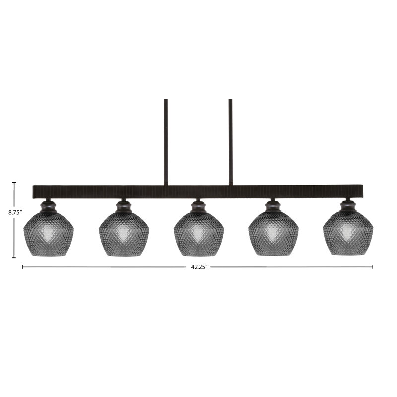 Barre d'éclairage à 5 lumières Edge avec verre de 6 po, Fumée, Espresso