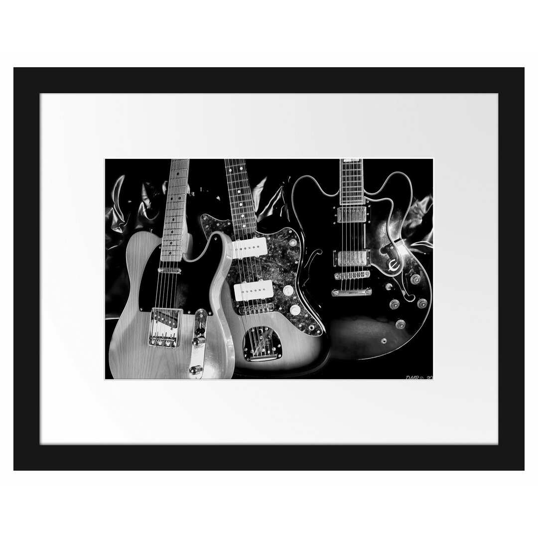 Gerahmtes Poster Elegante E-Gitarren