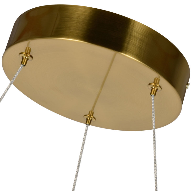Milano 33-In Ring 8-Light Height Adjustable ETL Certified Integrated LED Circular Chandelier, Antique Brass
