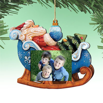 5'' Handmade Wood Shatterproof Photo Ornament