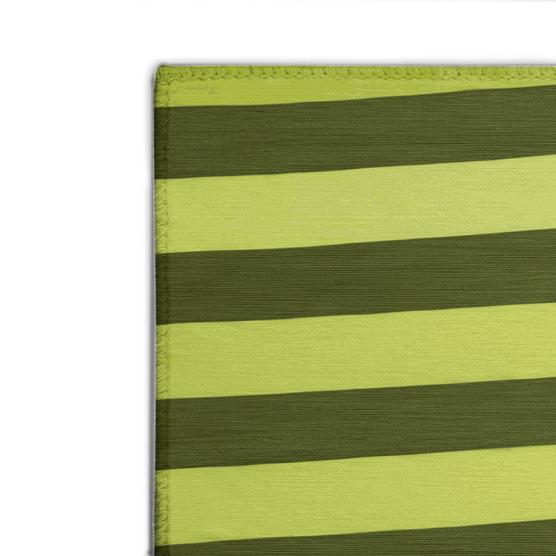 Tapis intérieur / extérieur vert HorizontalStripes, Rectangulaire 8 pi x 10 pi