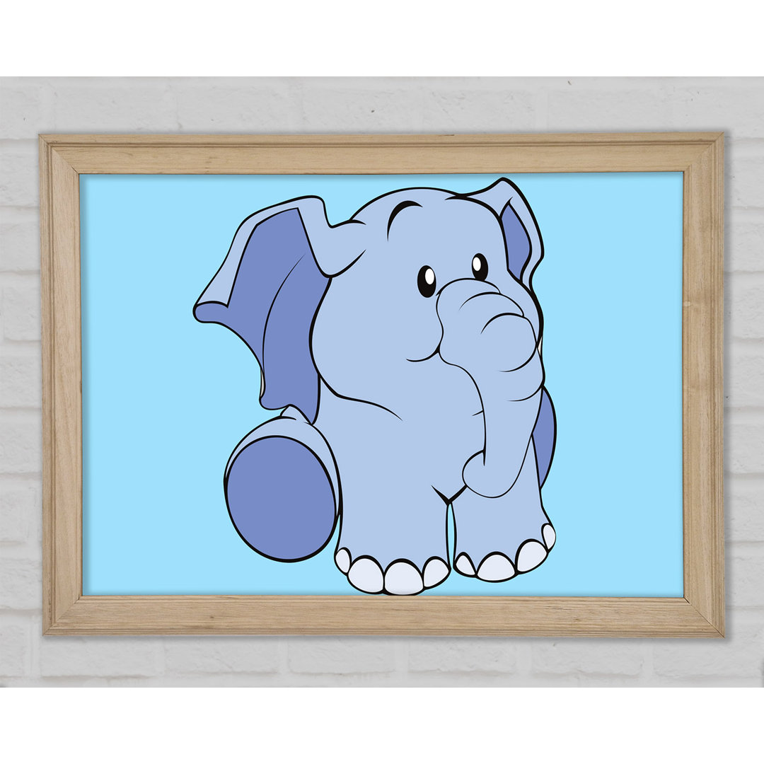 Happy Baby Elefant Baby Blau - Einzelner Bilderrahmen Kunstdrucke