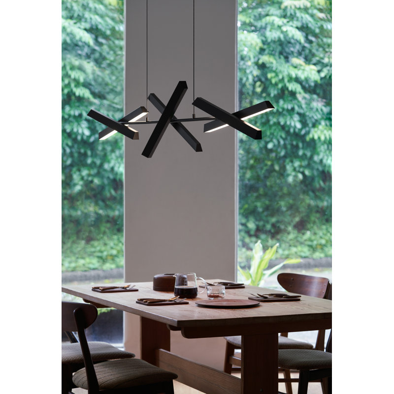 6 - Light Geometric Pendant, Matte Black