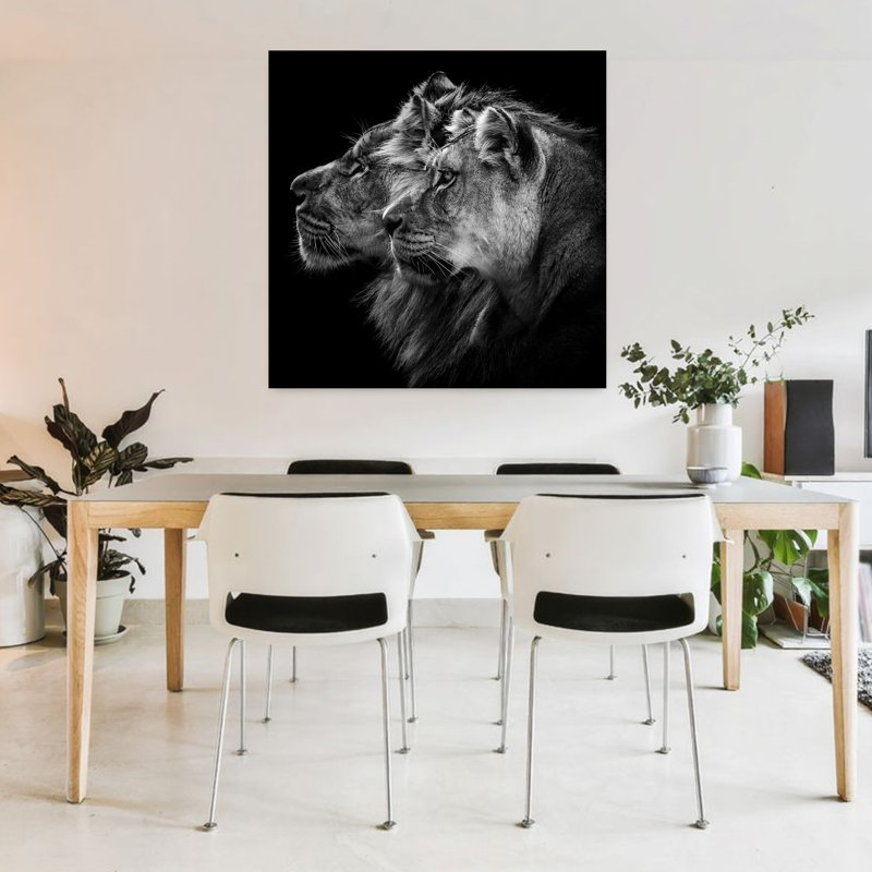 Art contemporain, lion, art contemporain, H 36 po x l 36 po