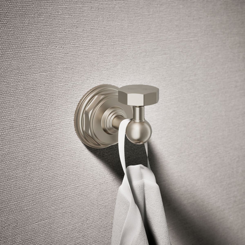Pinstripe® Wall Mounted Robe Hook, Vibrant Brushed Nickel