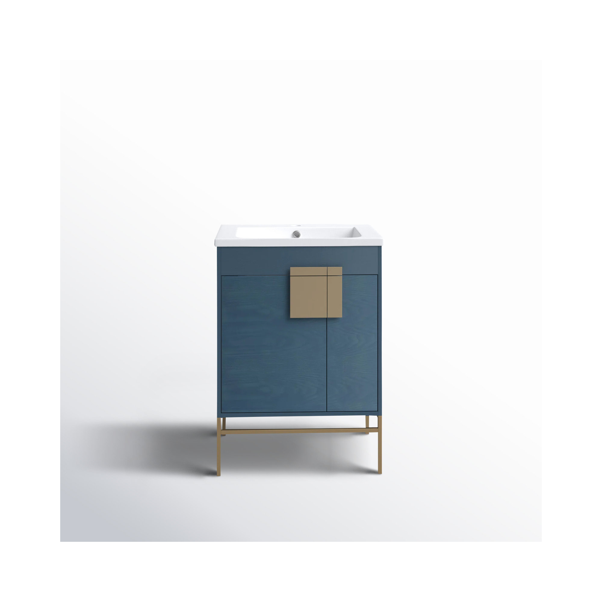 Maisie 24'' Single Bathroom Vanity, Satin Brass, French Blue