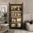 Display Cabinet with Glass Doors and Lights, Glass Display Cabinet with 4-Tier Storage Shelves, Pop-up Design, Trophy Case (80cm W x 40cm D x 160cm H)-299504274