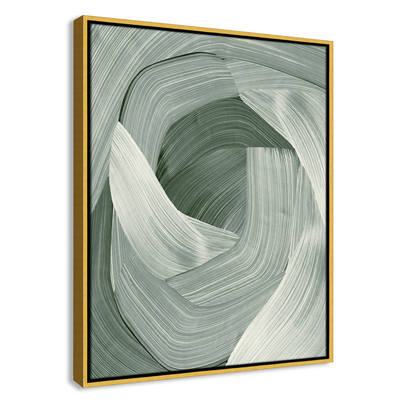 «Wyn Enriched Emerald - Floater Frame», reproduction d'impression sur toile, Or, H 29,5 po x l 23,5 po