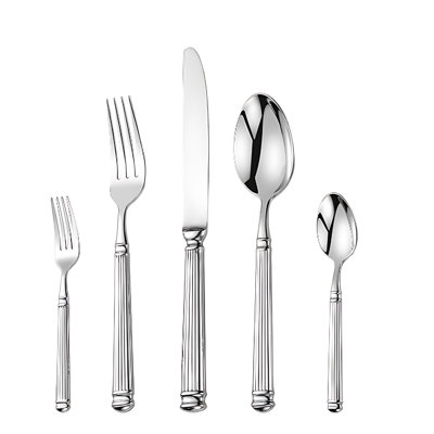 20 Pieces Premium Forged Solid Stainless Steel Cutlery Set - 304 Grade Roman Column Design Flatware For Restaurant, Hotel And Home Use