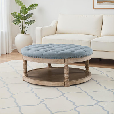 Lynde Kat Button Tufted Storage Ottoman