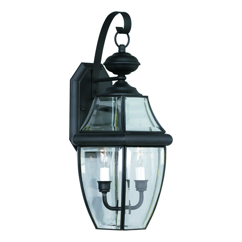 Lanterne murale d’extérieur 2 lumières del Liveva, Noir, H 7,25 po x l 6,25 po x P 6,25 po