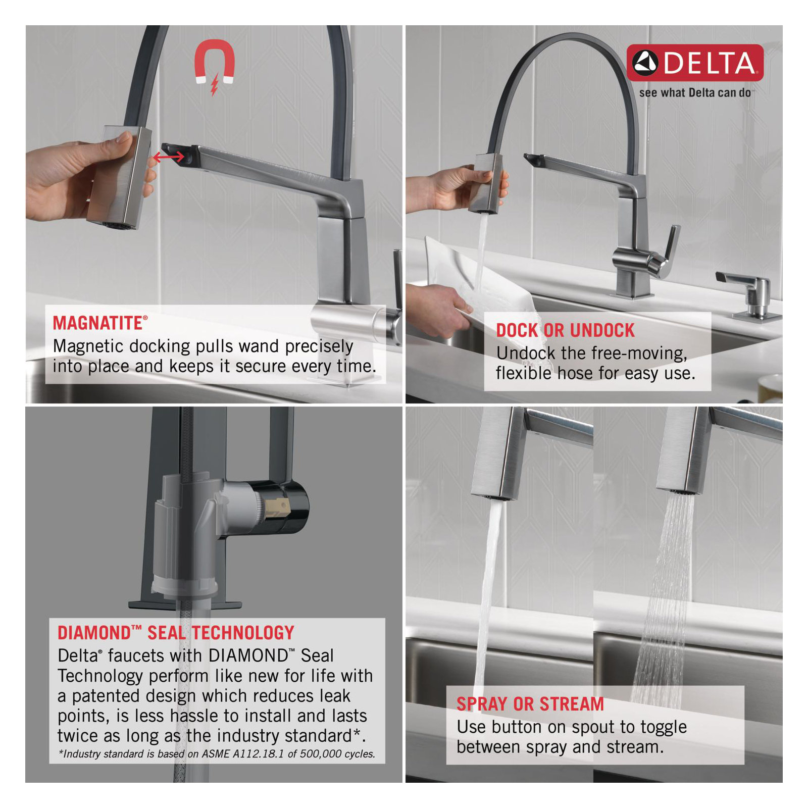 Pivotal Single Handle Exposed Hose Kitchen Faucet, Polished Nickel