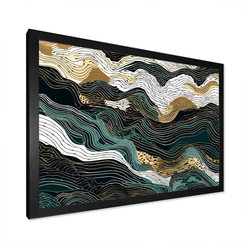 Exploration des lignes abstraites III, reproduction d'art sur toile, Cadre photo noir, H 12 po x l 20 po x P 1 po
