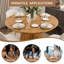 Table de salle à manger ronde en bois 39 po avec pieds à lattes - Compacte et moderne-571443993