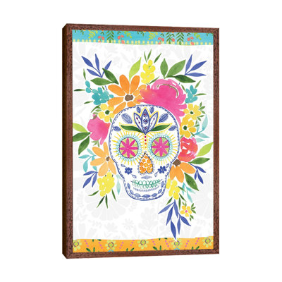 Dia de Los Muertos White 1 Piece Wall Art on Canvas