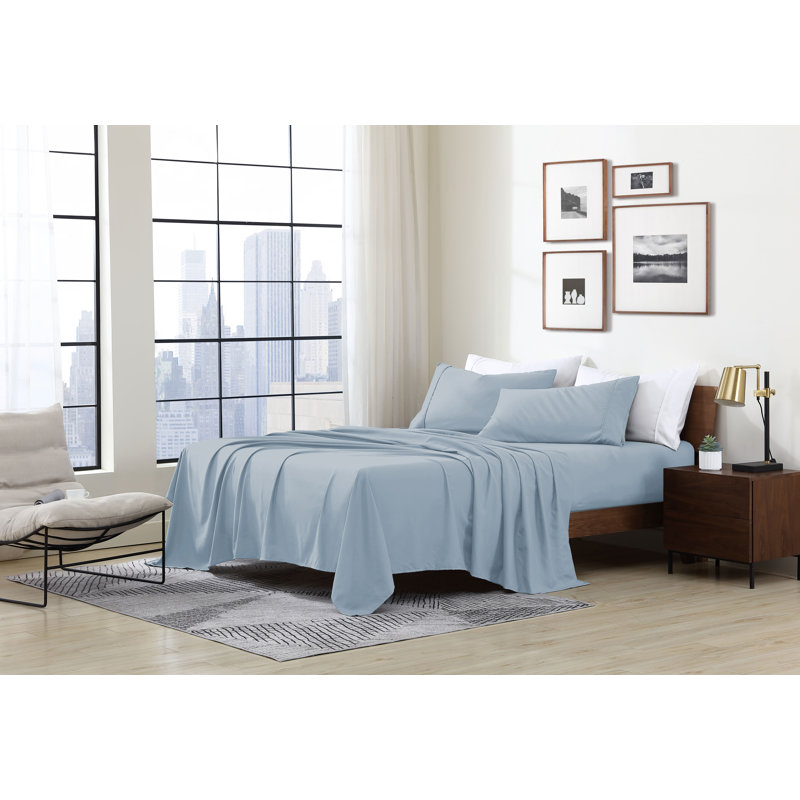 Ensemble de draps ultra doux Swift Home Essentials, microfibre, poches profondes jusqu’à 14 po, infroissable et facile d’entretien, pêche douce