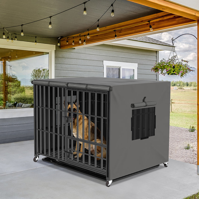 Dejonna Fabric Pet Crate Cover, Small (29" H x 38.2" W x 23.2" D)